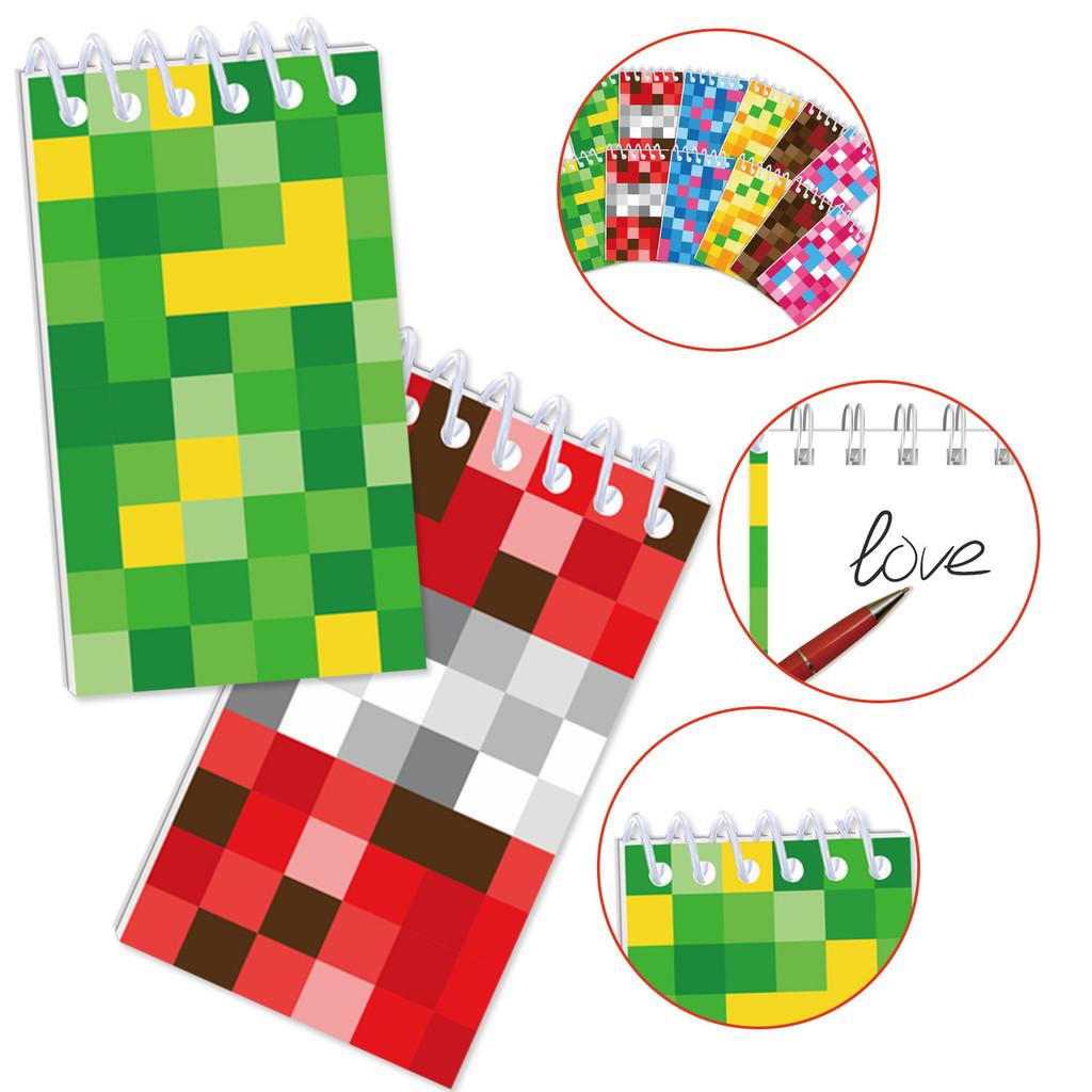 Notebook Pixel Minecraft With Cartoon Design For Student Diaries And Events
