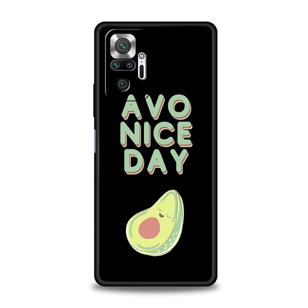 Phone Case For Xiaomi Redmi Note 10 11 9 8 Pro 9S 7 8T 9T 9A 8A 9C K50 K40 Gaming Cover Kawaii Avocado Cartoons Panda Flower