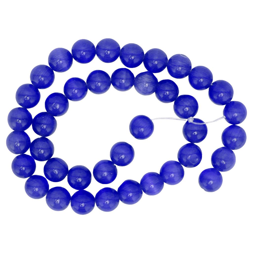 0.39in Diameter Round Beads Natural Stone DIY Bracelet Necklace Jewelry Making AccessoriesDark Blue