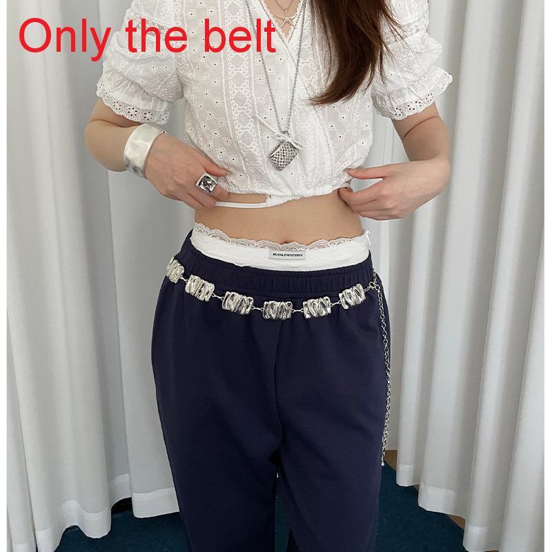 Bohemian Metal Waist Chain For Women With Pearl Heart And Geometric Pattern Summer 2025 Fashion