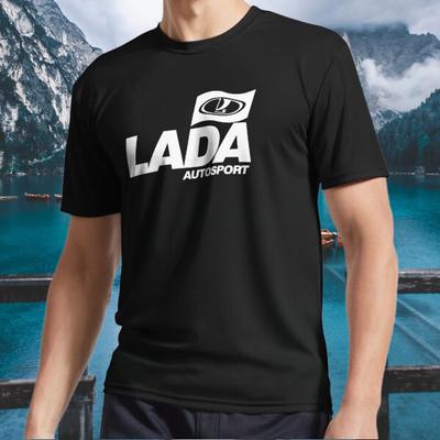 Nové tričko Lada Autosport s vlajkou- Logo Aktivní Tričko Vtipné Velikost S až 5XL