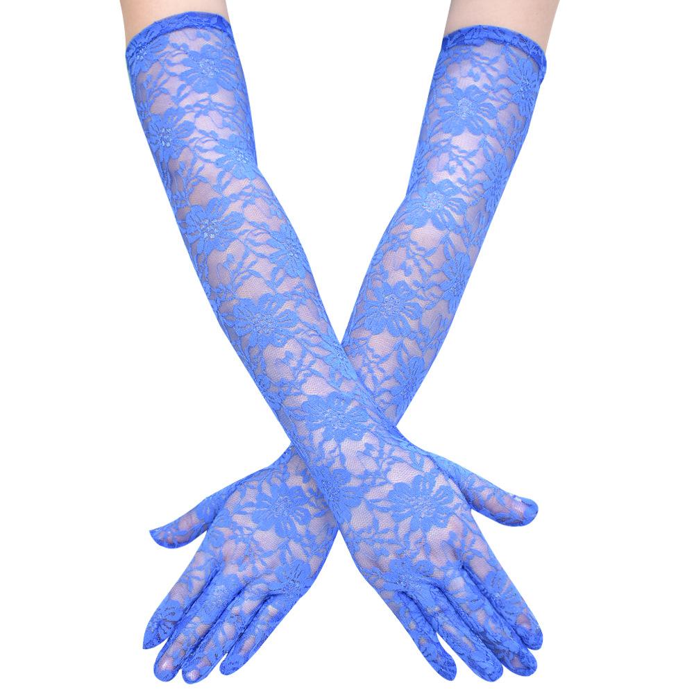 Long Lace Gloves Show Dress Up Cosplay Sexy Gloves Stretch Over Elbow Lace Bridal Vintage Gloves