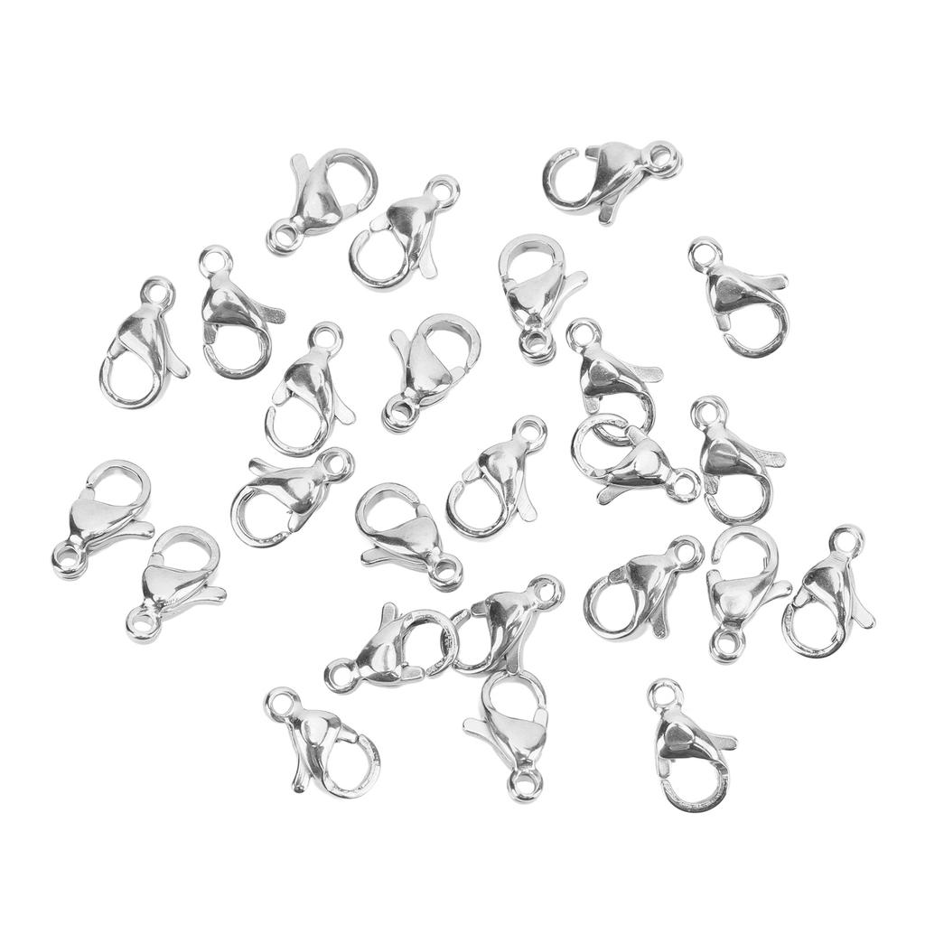 25Pcs Lobster Claw Clasps Stainless Steel Lobster Clips for   Bracelets Necklace Jewelry Making 9x6mm