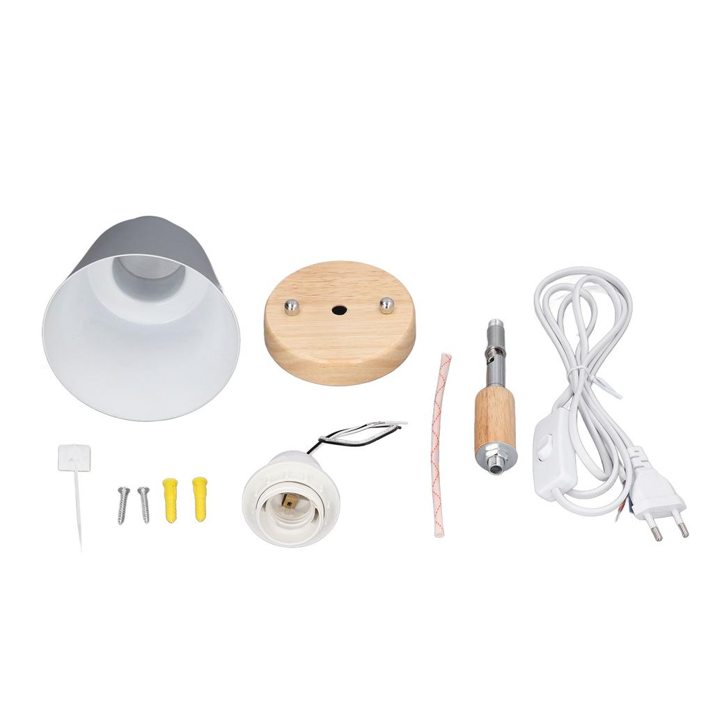 Wall Sconces Modern Minimalist Style Wood Art Decorative Grey Wall Light with Plug Switch for Bar