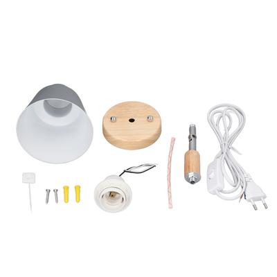 Wall Sconces Modern Minimalist Style Wood Art Decorative Grey Wall Light with Plug Switch for Bar