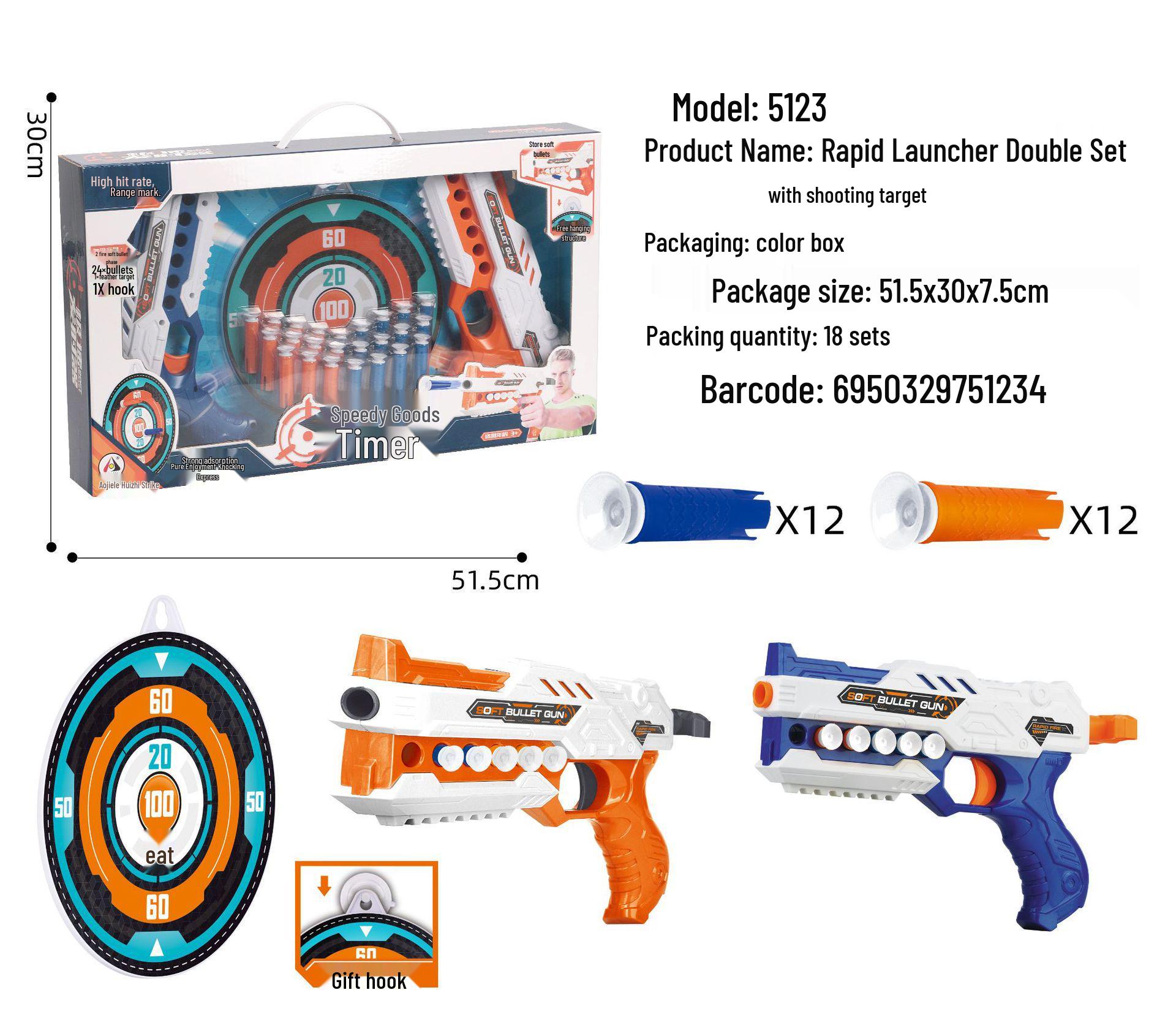 

Aerodynamic Dart Gun Set with Safety Suction Cup Bullets for Kids