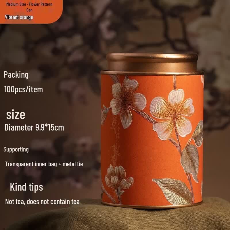 Copper Cylindrical Sealed Tea Canister