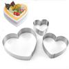 Stahl Herzförmiger Ausstecher Backwerkzeug Backform Kuchenring-Set Pfannkuchenform Tarte-Ring Herz Kuchenform