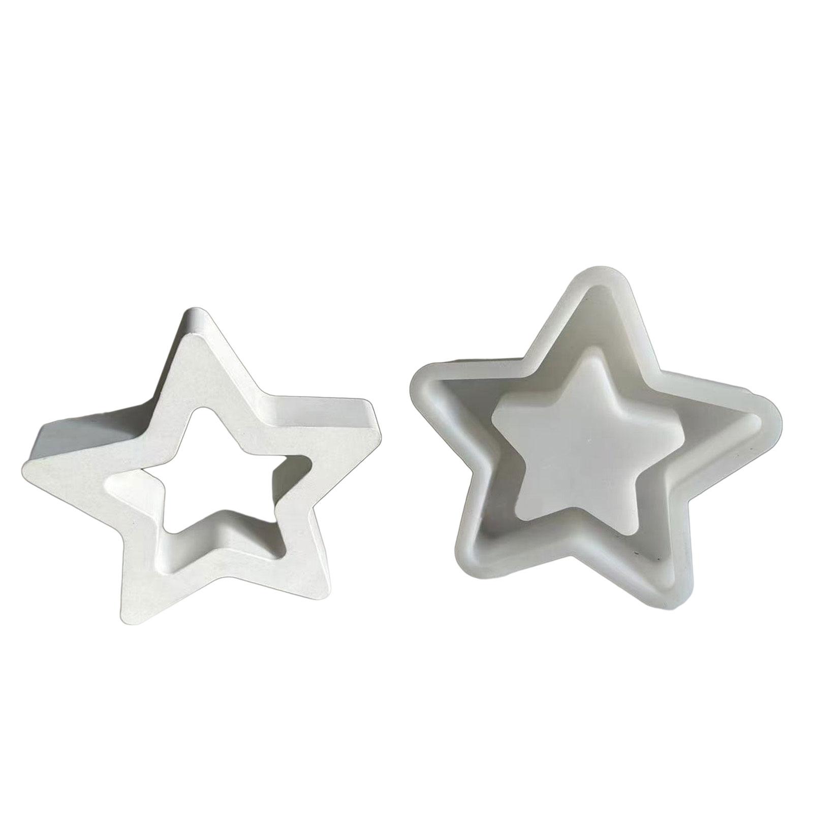 

Выдолбленные пятиконечные звезды смолы силиконовая форма для DIY художественного ремесла гипсовый орнамент домашний декор эпоксидная смола литейная форма L