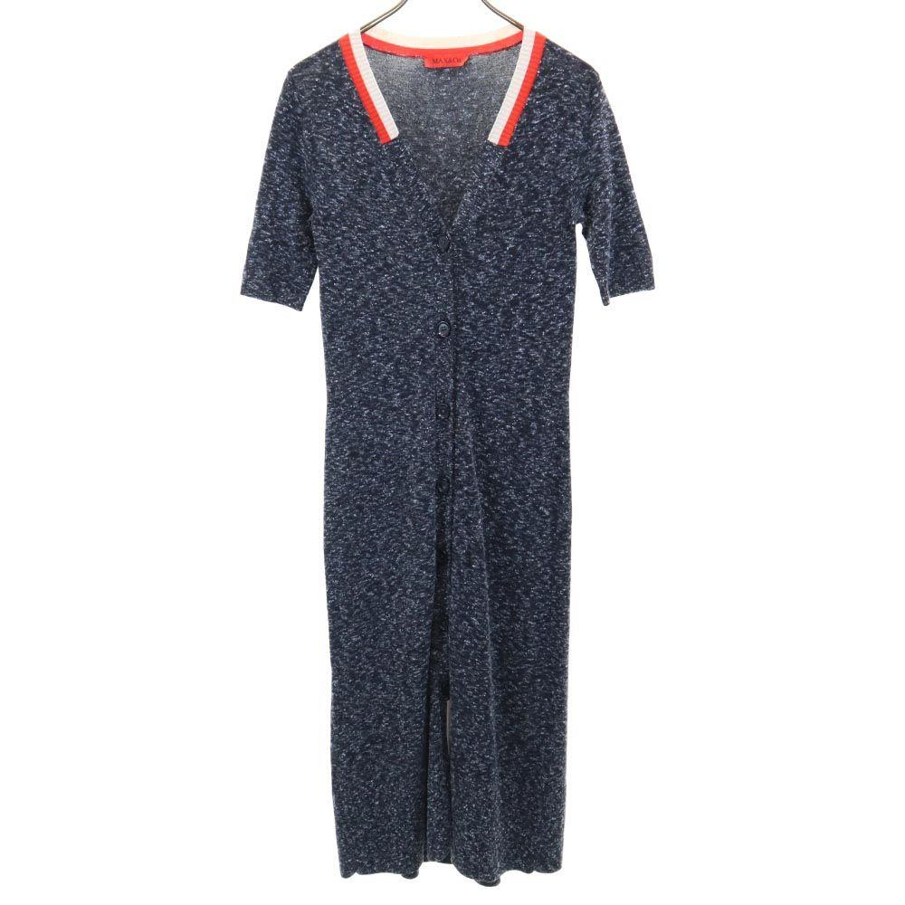 

MAX&CO Трикотажное платье с коротким рукавом XS Темно-синий система Женский Б/У