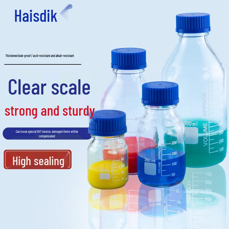 Hysidic High Borosilicate Glass Reagent Bottle Set Set (100ml, 250ml, 500ml, 1000ml)