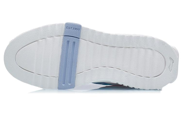 Li Ning 001 UNBLOCK Slip Resistant Abrasion Resistant Low top Skateboard Shoes Women's White Blue Pink AGCR152-2