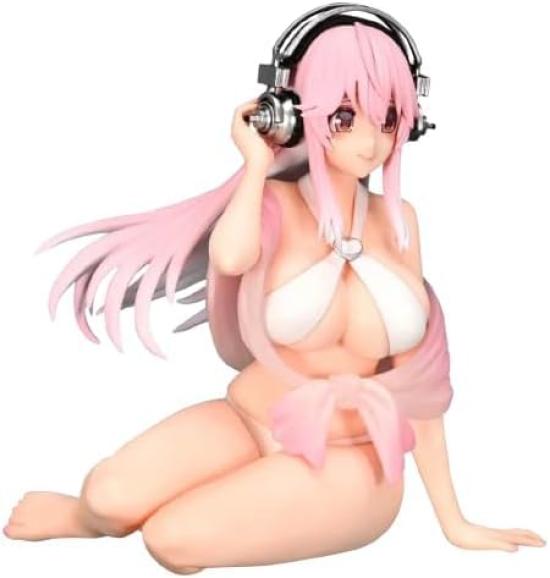 Super Sonico Noodle Stopper Figure White Bikini 1 Type - Ver. -