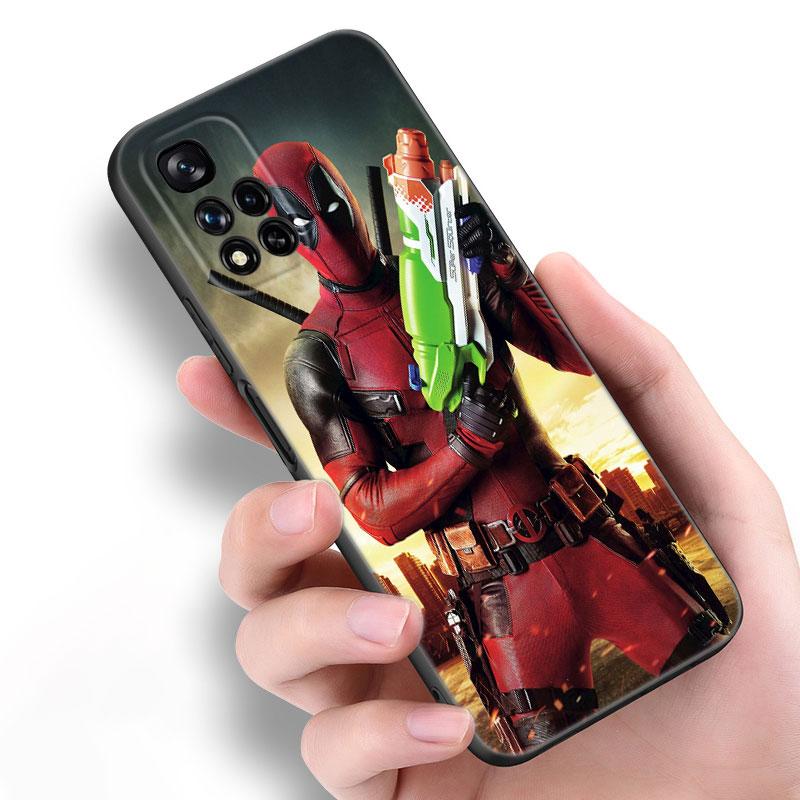 Cool Deadpool Black Silicone Phone Case For Xiaomi POCO X3 X4 NFC F5 M3 M4 M6 X5 X6 Pro F3 F4 GT 5G C55 C65 M5