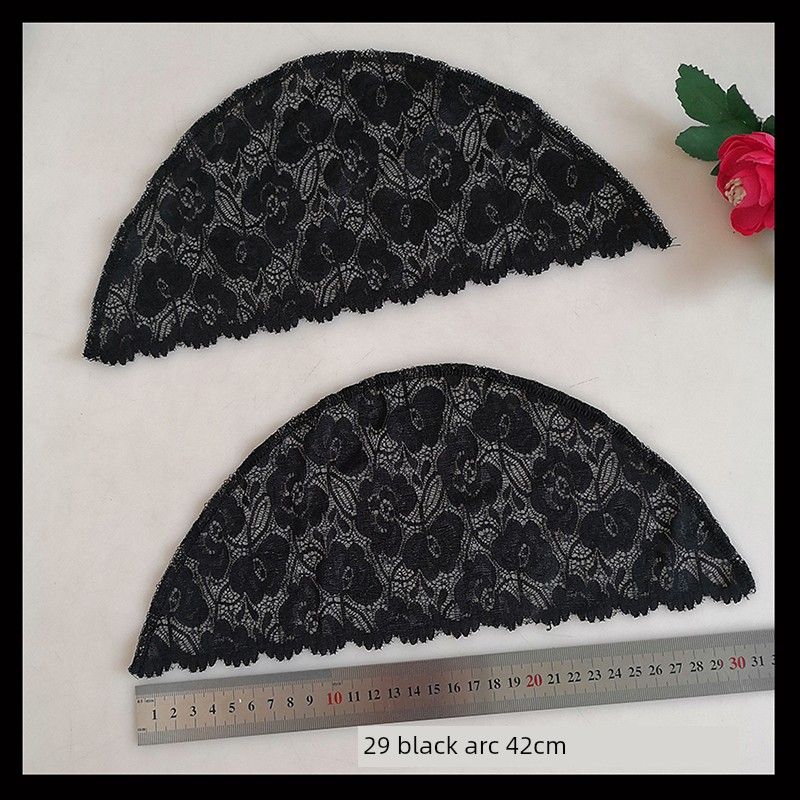 

Semi-Finished Product Long Sleeveless Summer Sun Protection Oversleeve Arm Covering Green Decoration Lace Sling Hand Sewing Oversleeve Black 29 small size Radian 42cm pair