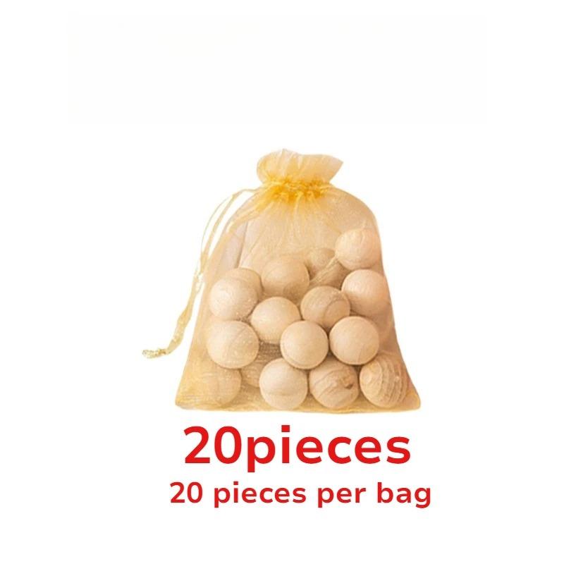 20-60pcs Cedar Camphor Balls Natural Moth Repellent for Wardrobe Mildew-Proof Insect-Proof Deodorizing Clothing Storage Freshener Balls 20PCS Camphor wood ball