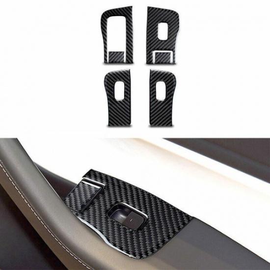Carbon Fiber Glass Window Lifting Panel Decoration For Tesla Model 3 2017-