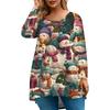 Women's Fashionable Casual Long Sleeved Plus Size  Print Top Plus Size Floral Print Top