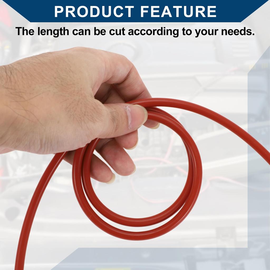 Hihaha Silicone Vacuum Tube Hose Automotive Vacuum Line High Temperature 3.3FT 3/16" 4mm ID 2mm Thickness 1pc Red