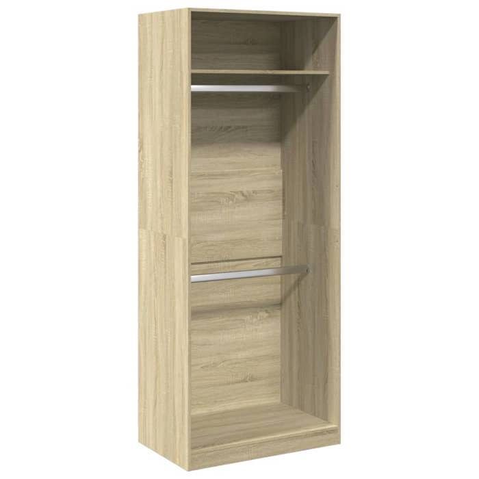 VidaXL Garde-robe chêne sonoma 80x50x200 cm bois d'ingénierie, armoire de rangement, organisateur de garde-robe, armoire, 3307794