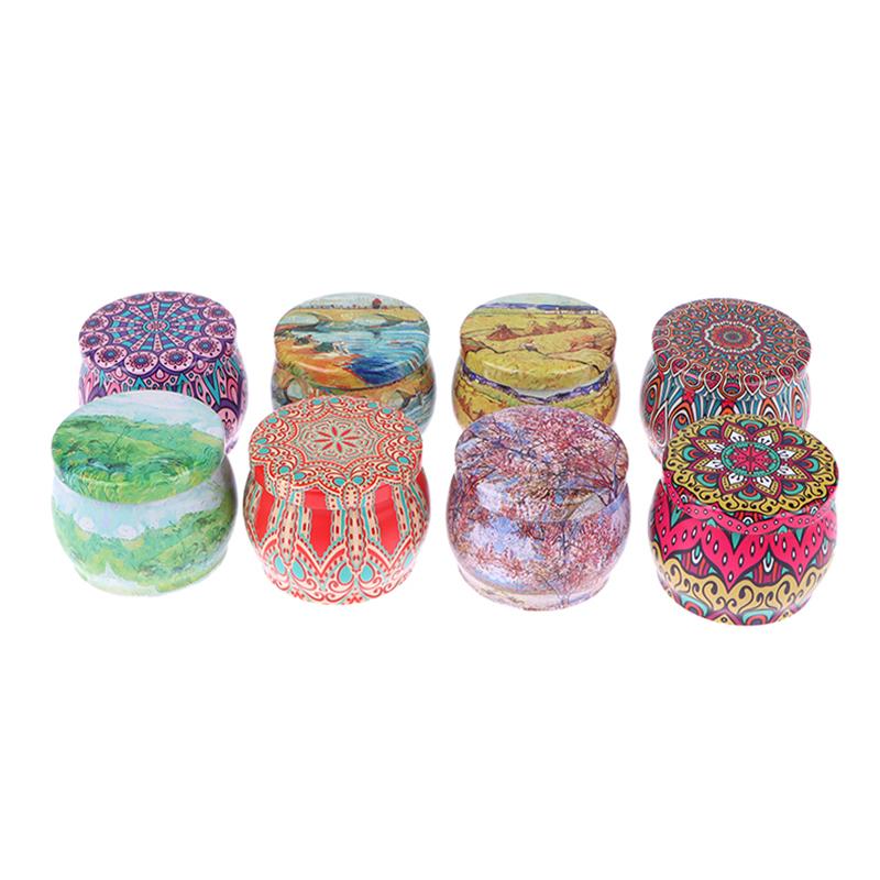 Vintage Candle Tin Can Candy Cookie Storage Box Dry Spice Storage Jar Suitable Diy Candle Cosmetic Ointment Making Christmas