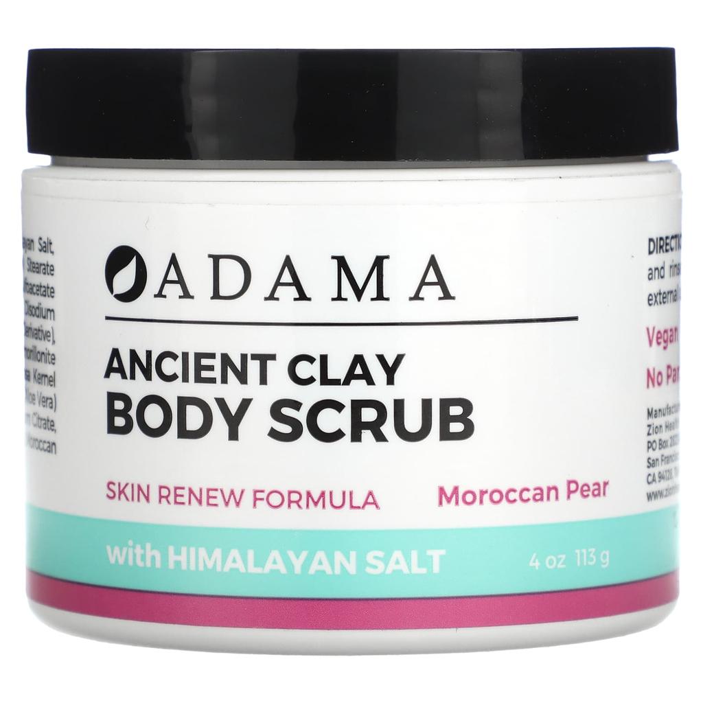 Zion Health Adama, Ancient Clay, Body Scrub, Moroccan Pear, 4 Oz (113 G)