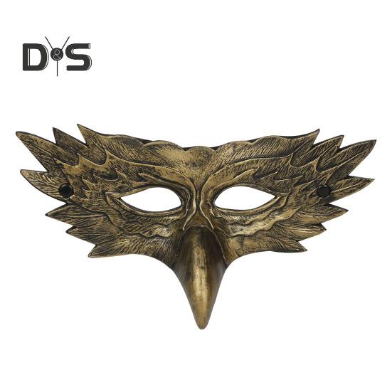 

Маска на половину лица из искусственной кожи для мужчин и женщин, вдохновленная орлом, универсальная дышащая маска для Хэллоуина, маскарада, косплея, вечеринки золотистый