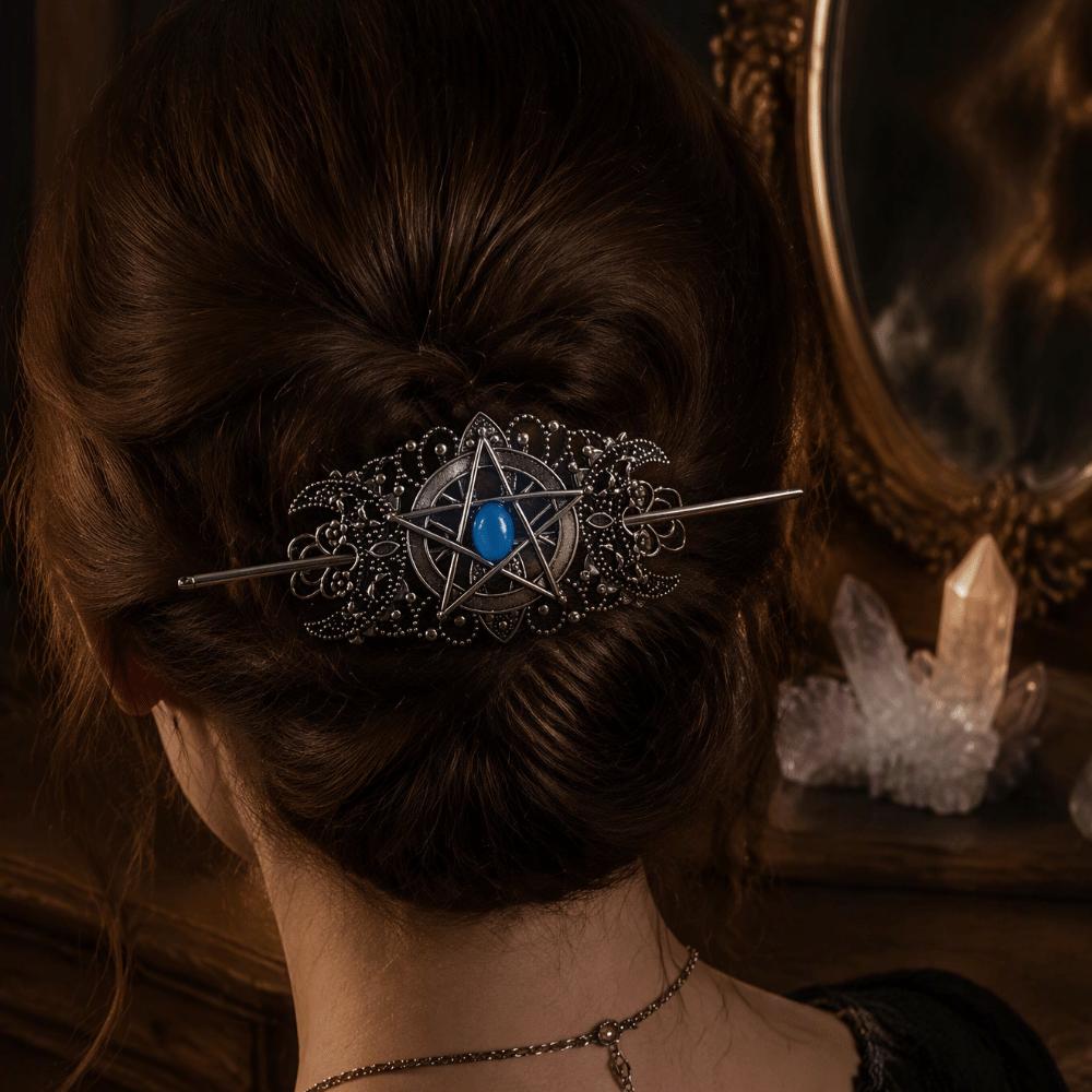 Unique Vintage Viking Witch Hairpin Antiqued Halloween Cosplay Hair Clip Cosplay Costume Prop