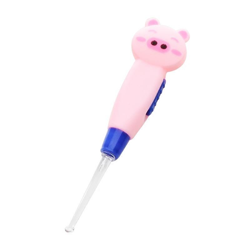 

Съемный ушной совок с изображением животных из мультфильма и подсветкой Световой ушной совок Визуальный ушной совок Инструмент для чистки ушей pig розовый