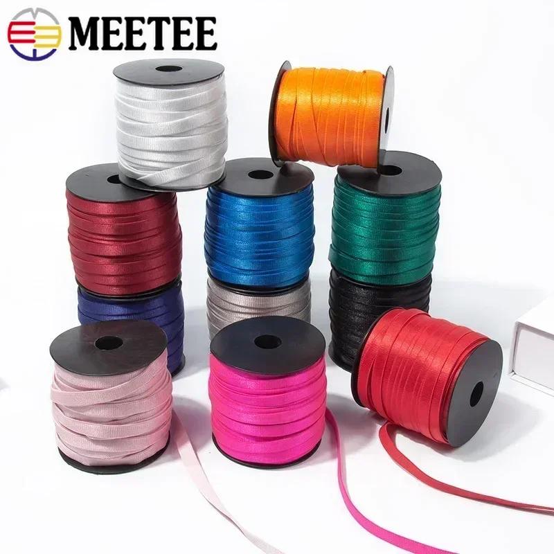 10/20/30M Meetee 6-15mm Spandex Elastische Bänder BH-Träger Weiches Elastisches Gurtband für Unterwäsche DIY Nähzubehör