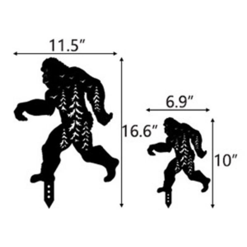 Bigfoot Yard Decor for Outside, Black Metal Sasquatch Decorative Garden Stakes, Bigfoot Silhouette Garden Decor Art, Big Foot Sasquatch Gifts