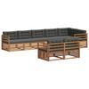Outdoor-Sofagarnitur mit Kissen 8-teilig Natur und Anthrazit