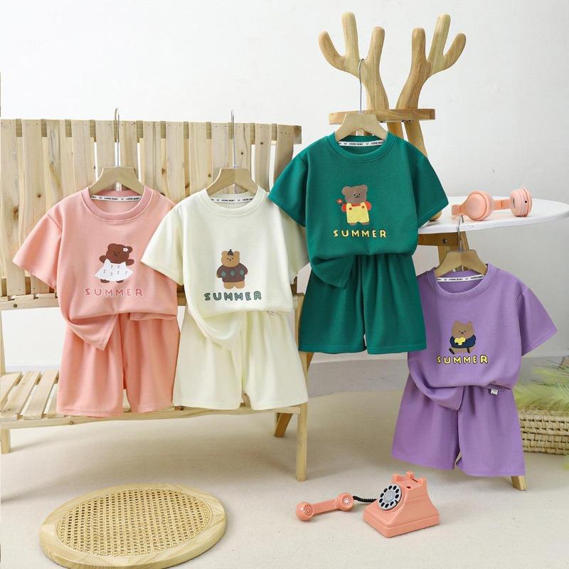Children's Short-sleeved Suits Summer Boys' Clothes Girls' Shorts Clothing  T-shirts Baby Summer Clothes Children's Clothing