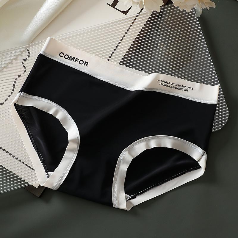 

Ультратонкое бесшовное нижнее белье Ice Silk, женские трусики-шорты из чистого хлопка с резинкой для промежности и талии, дышащие, быстросохнущие, ML XL M чёрный