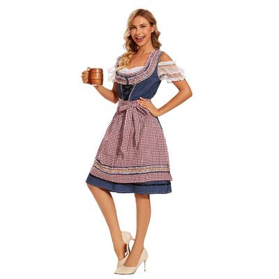 Mnichovský Oktoberfest kroj bavorský národní kroj kostkovaný pivní oblek šaty set