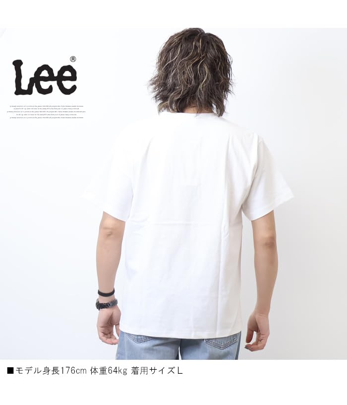 Lee Short Sleeve Denim Pocket Size S Men's T-Shirt, White,