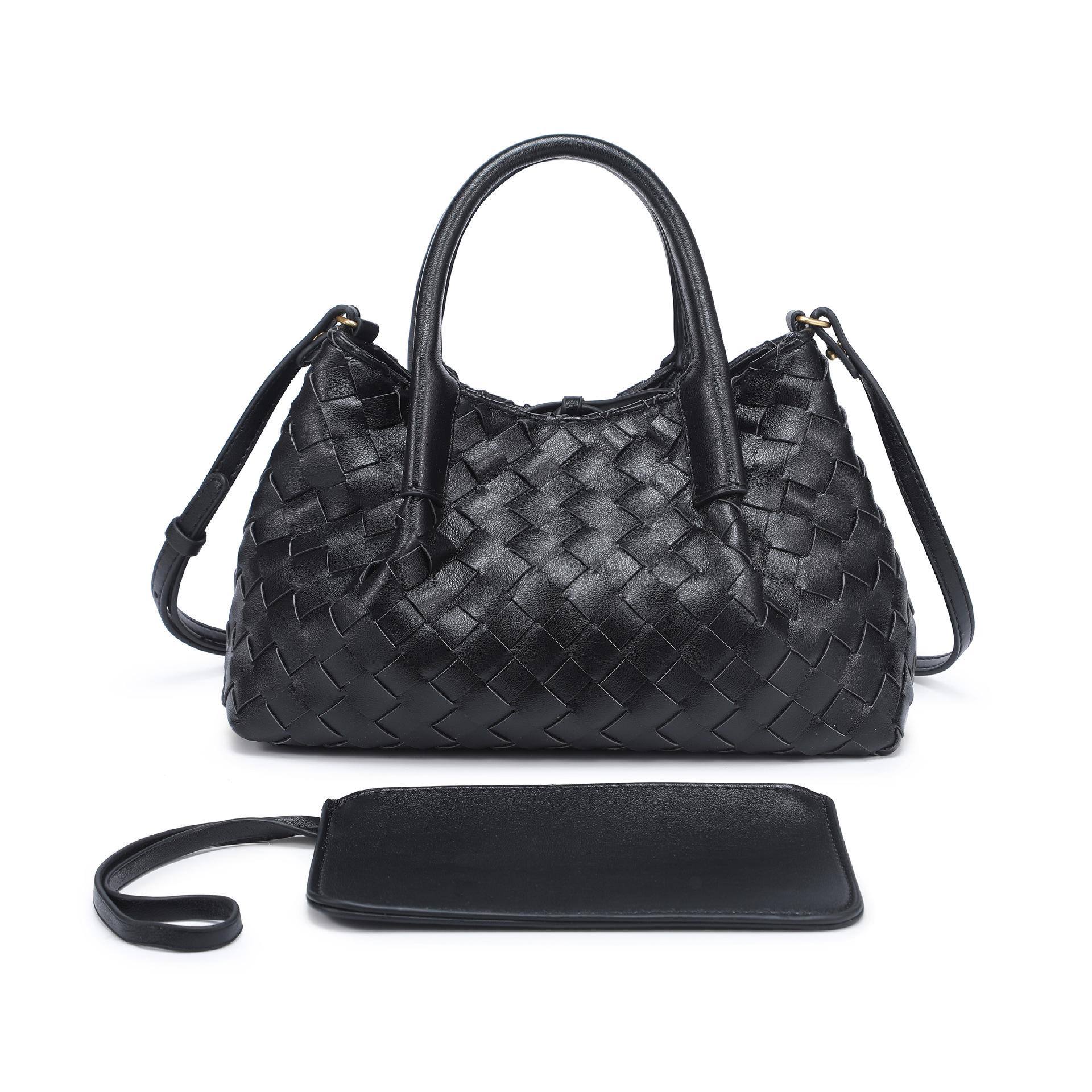 

Новая плетеная сумка ручной работы, женская, высококлассный нишевый дизайн, двойного назначения, сумка для мамы и ребенка, на плечо, кроссбоди, сумочка 24*12*15cm