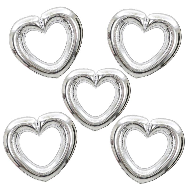 

5pcs 40Inch Hollow Hook Heart Balloons Love Hearts Aluminum Film Balloon Gold/Silver Foil Baloon Birthday Wedding Party Supply Other