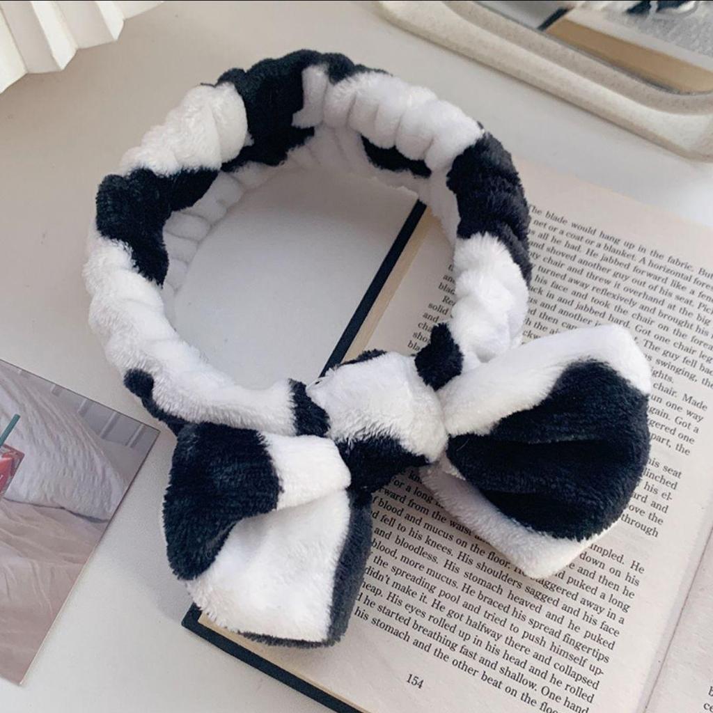 Women's Cute Rabbit Ears Bowknot Face Wash Headband Hair Tie Accessories