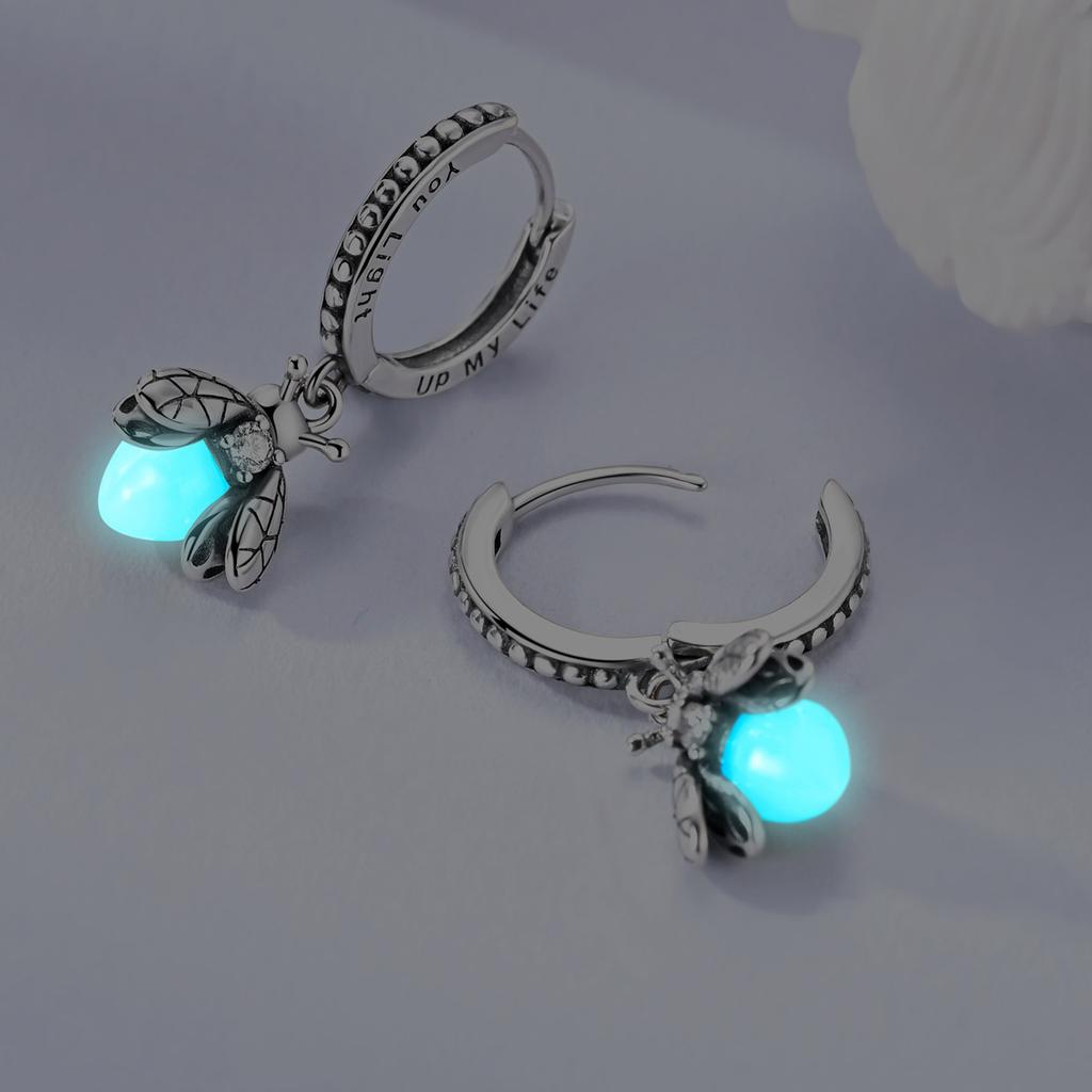 Woman Earring 925 Silver Original Eardrop Hoop Earring Sunflower Bee Bow Fashion Jewelry