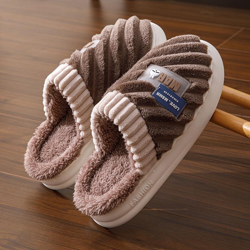 

Циси хлопковые тапочки женские зимние новые плюшевые домашние теплые парные зимние хлопковые тапочки 44/45 yards темно-коричневого