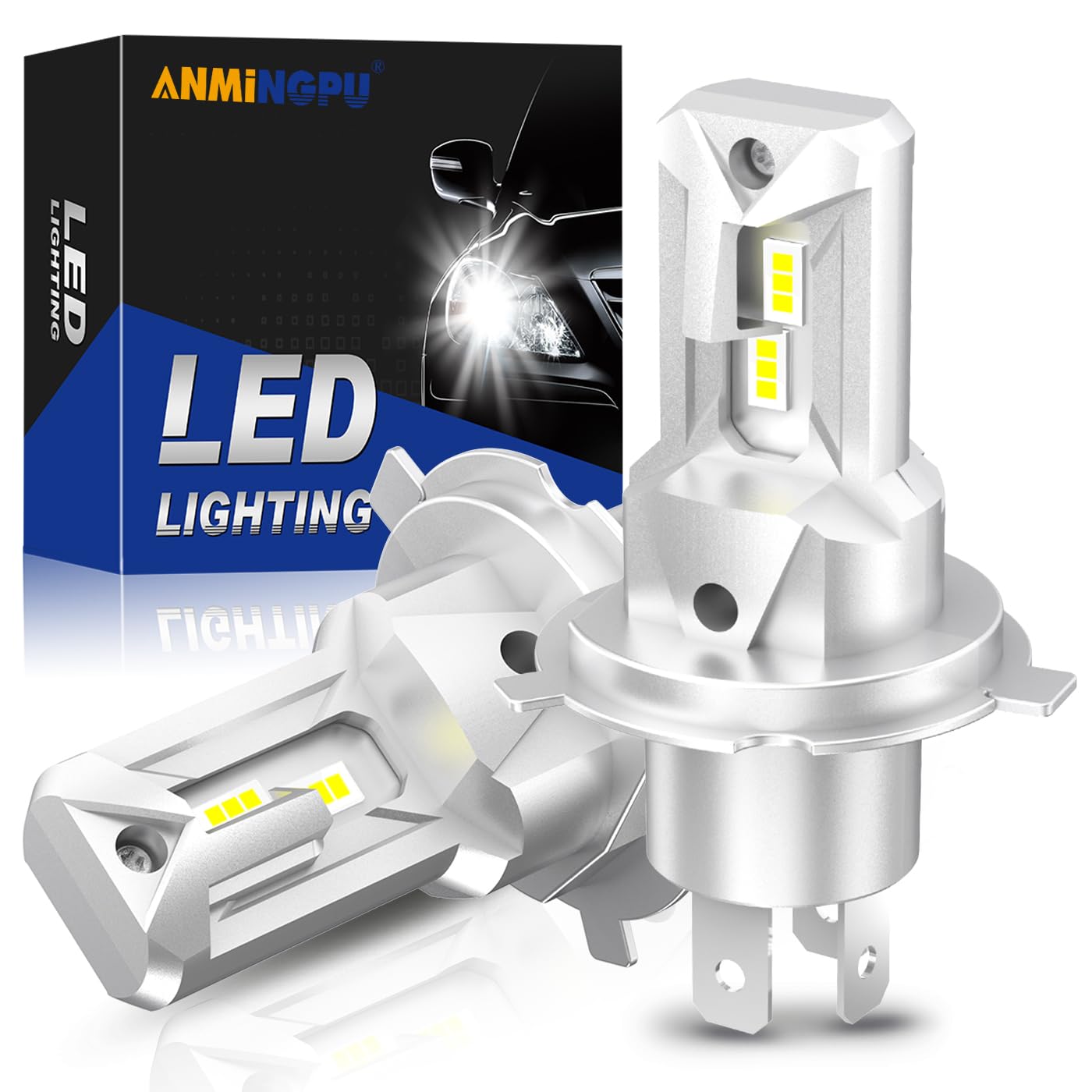 

Светодиодная лампа головного света H4 Hi/Lo, Взрывной свет, Совместима с техосмотром, H4 серый