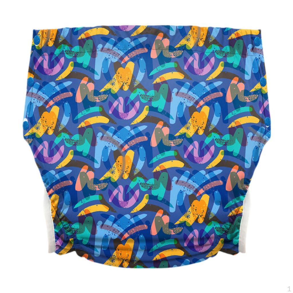 Adult Diaper Adjustable Waist Waterproof Cloth Nappy Cover Breathable Lining Reusable Incontinence