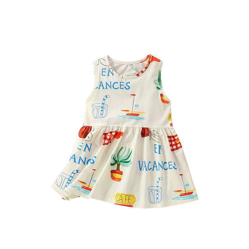 Cross-Border Malwee Girls' Tank Dress Summer New Style European and American Children's Dress Cute Little Girl Dress