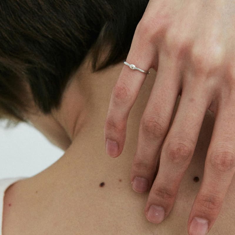 green [925 silver] Five.silver.230 / baby bille ring