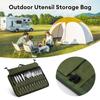 Outdoor Use Camping Cutlery Storage Pouch Lightweight Roll Up Pouch Pouch Water Repellent Tableware Storage Case for Forks Spoons Chopstick