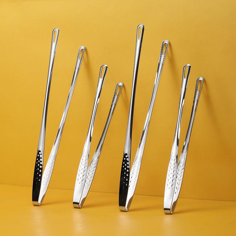 Korean BBQ 304 Stainless Steel Tongs - Extended Food, Bread, and Strawberry Tweezers