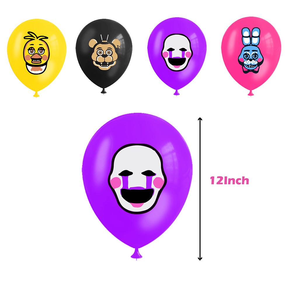 34 stk Five Nights at Freddy's festartikler inkluderer kaketopp, ballong, banner