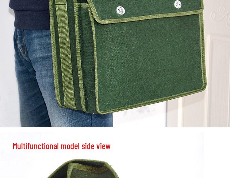 Thickened Canvas Tool Bag: Large, Wear-Resistant, Multifunctional Carpenter and Electrician Crossbody Pouch.