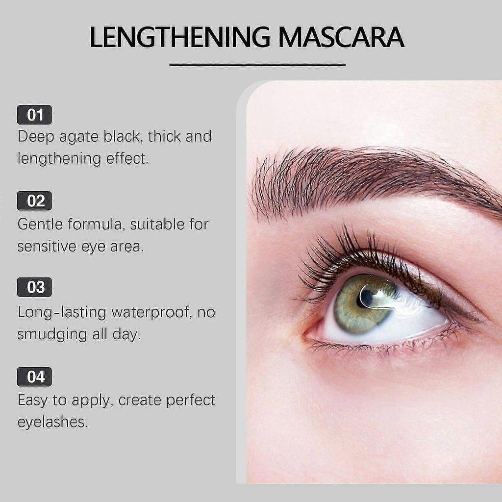 Waterproof Long Mascara - Volumizing, Curling & Natural Look, Sweat-Resistant, Sensitive Eye Friendly, 4ml Travel Size